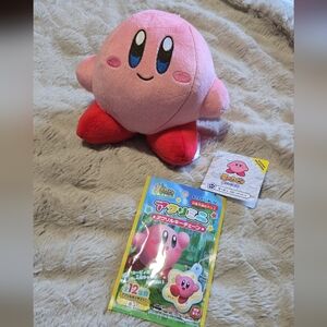 Pink Kirby Plush Toy Gift Set With Mystery Acrylic Charm (Japan Exclusive) NWT